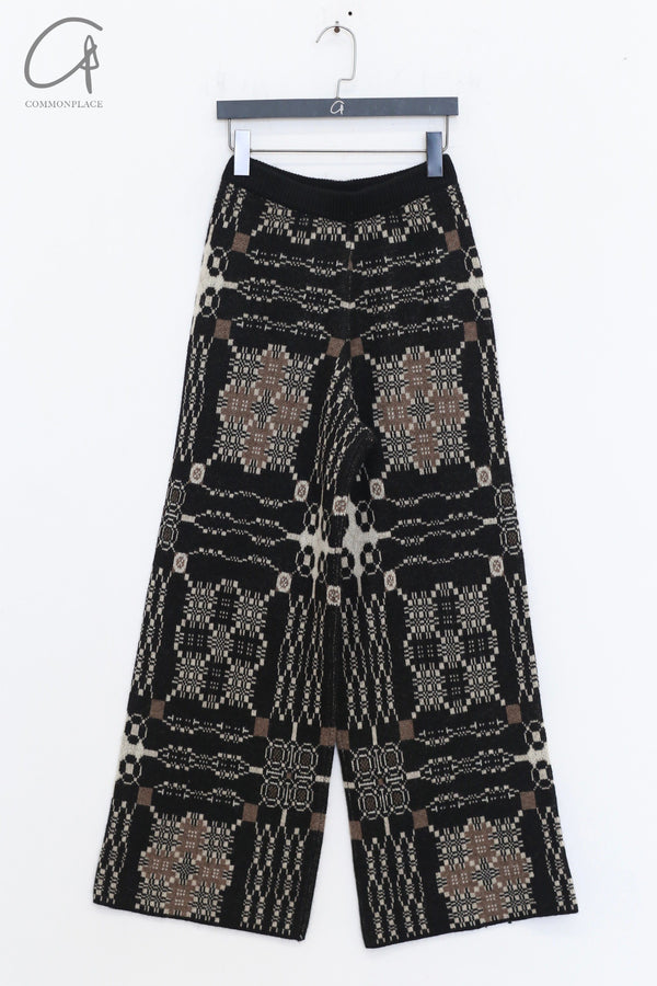 SWAYING 25 Early Spring Yak Wool Jacquard Straight Pants SW-SW25PS3B13-HEI Black